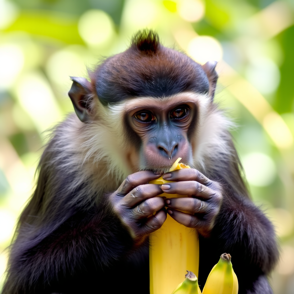 صورة قرد ياكل الموز