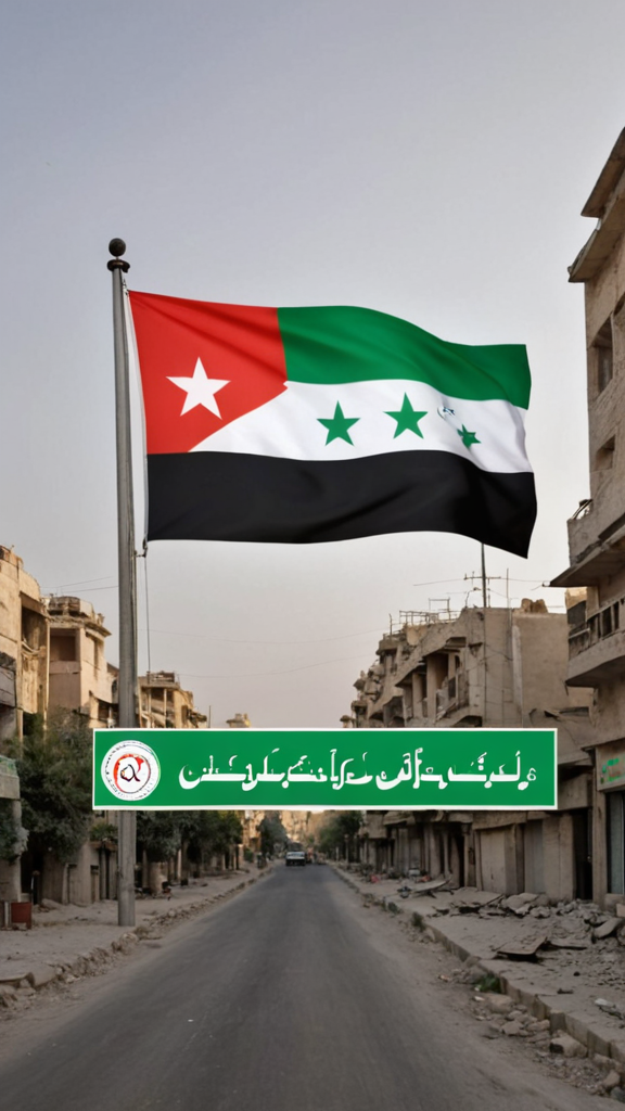 لوغو شعار الصيدلية ب اسم صيدلية غفرجي مدمج ب علم الثورة السورية