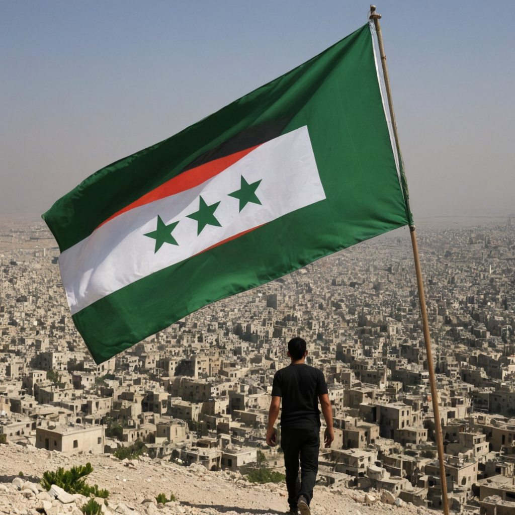 علم سوريا القديم الاخضر