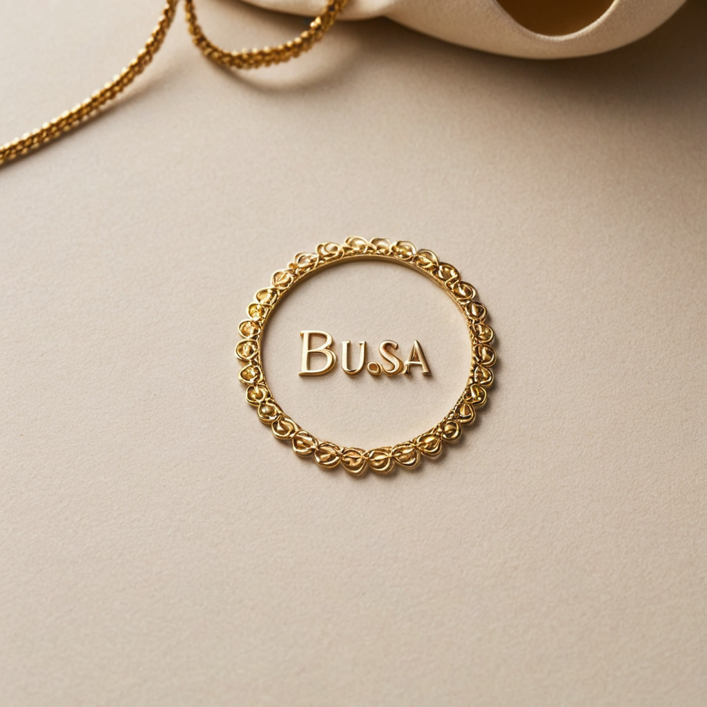 شعار لمحل اكسيسوارات باسم Boussa الاسم يتضمن اكسيسوارات مجوهرات