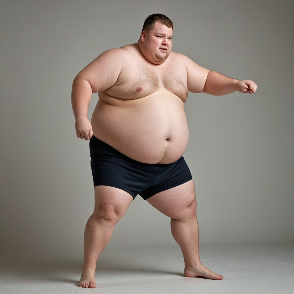 رجل سمين يرقص
