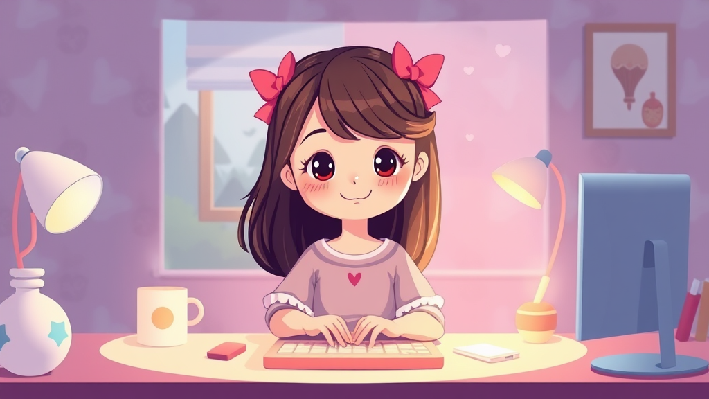 خلفية حاسوب للبنات ظريفة بالالوان الفاتحة فيها كرتون