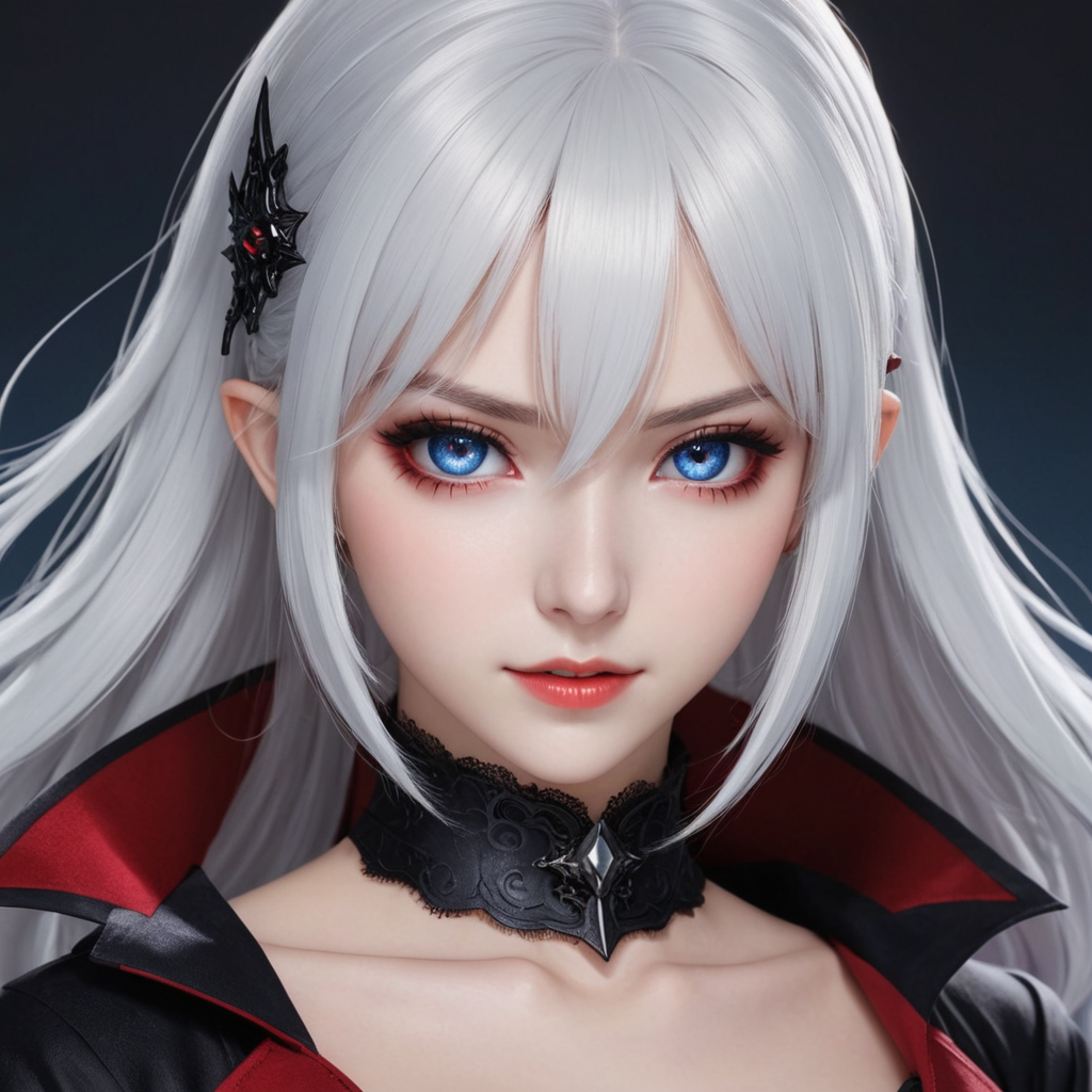 فتات انمي شعرها ابيض وعينها - بيكاسو الخليج | Gulf Picasso, image size:1024x1024