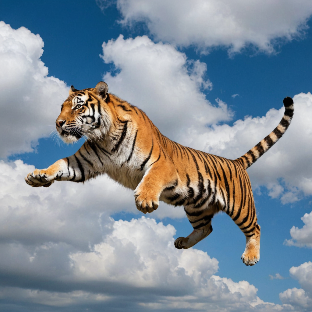 نمر يطير في السماء