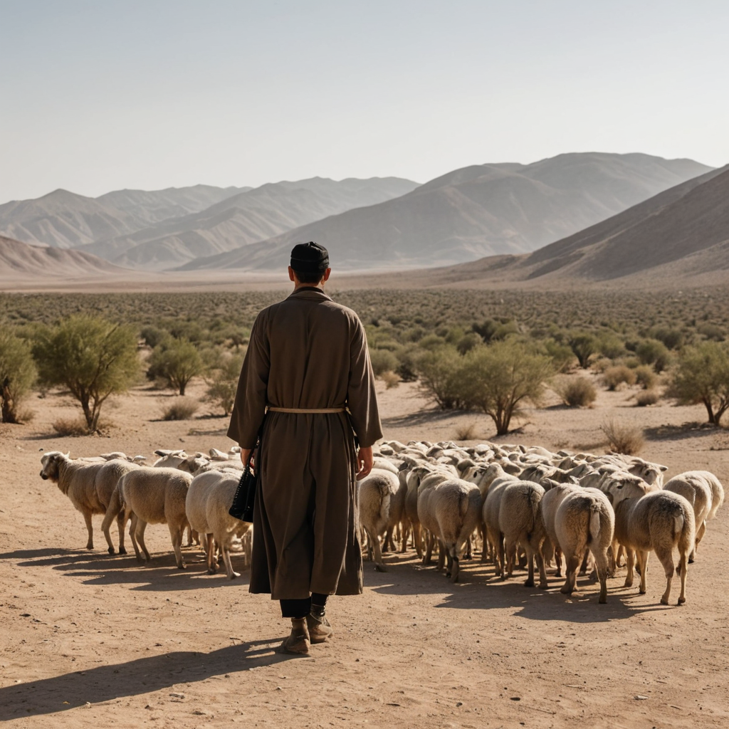 راعي غنم في الصحراء