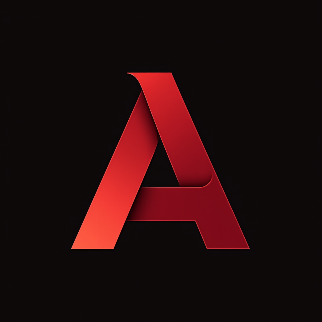 شعار لمحل ملابس ملون بأحمر والأسود وعليه حرفA