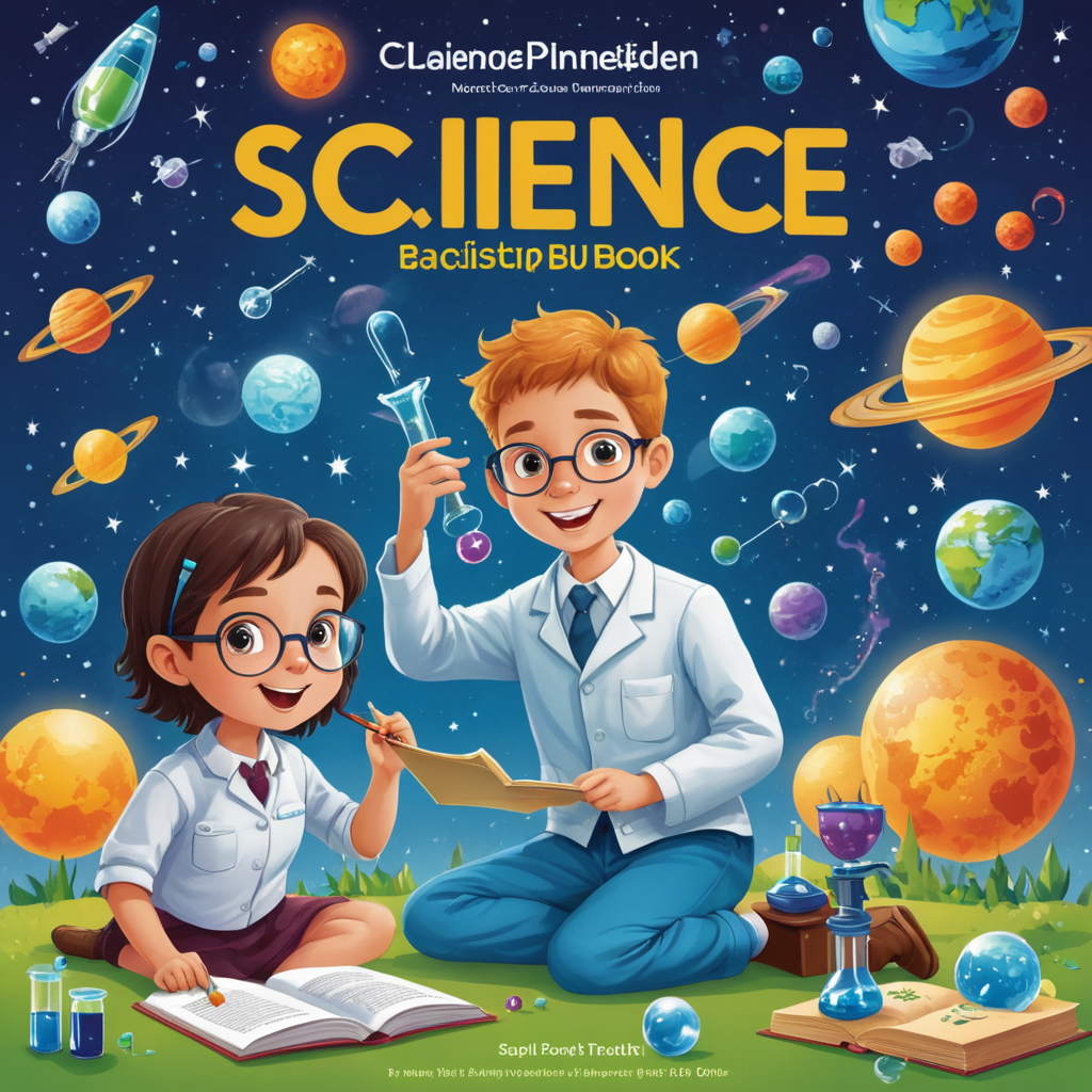 تصميم غلاف كتاب دراسى مادة العلوم للاطفال