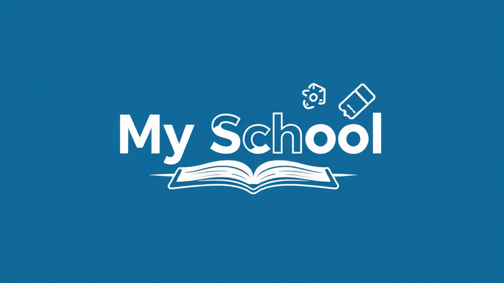 شعار اسم مدرستي بأدوات الدراسة