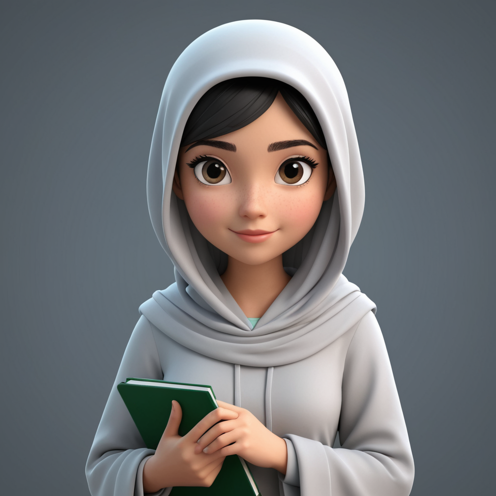 طالبة محجبة كرتون 3d - بيكاسو الخليج | Gulf Picasso