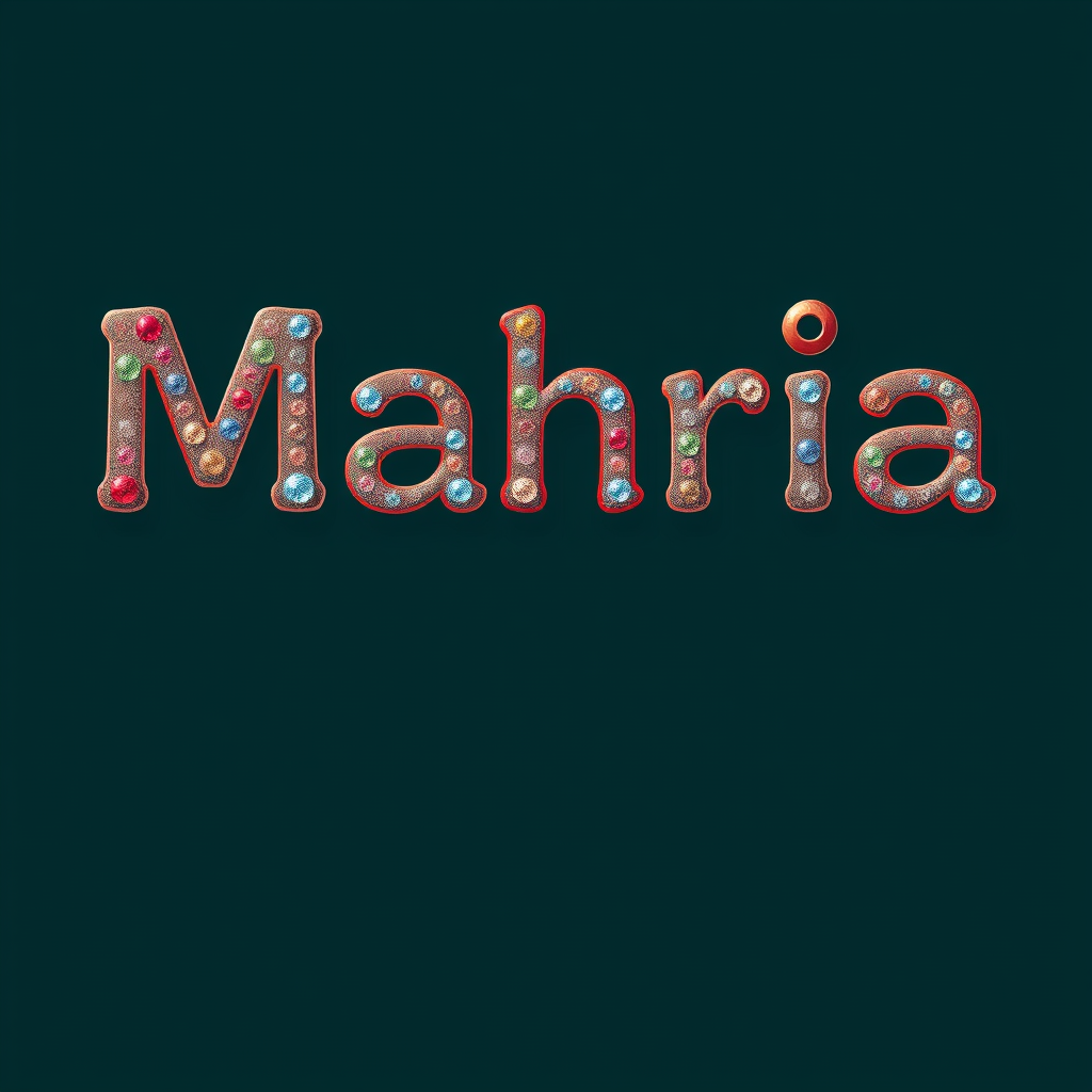 شعار لشركة خياطة باسم Mahria
و الحروف باستعمال لوازم خياطة