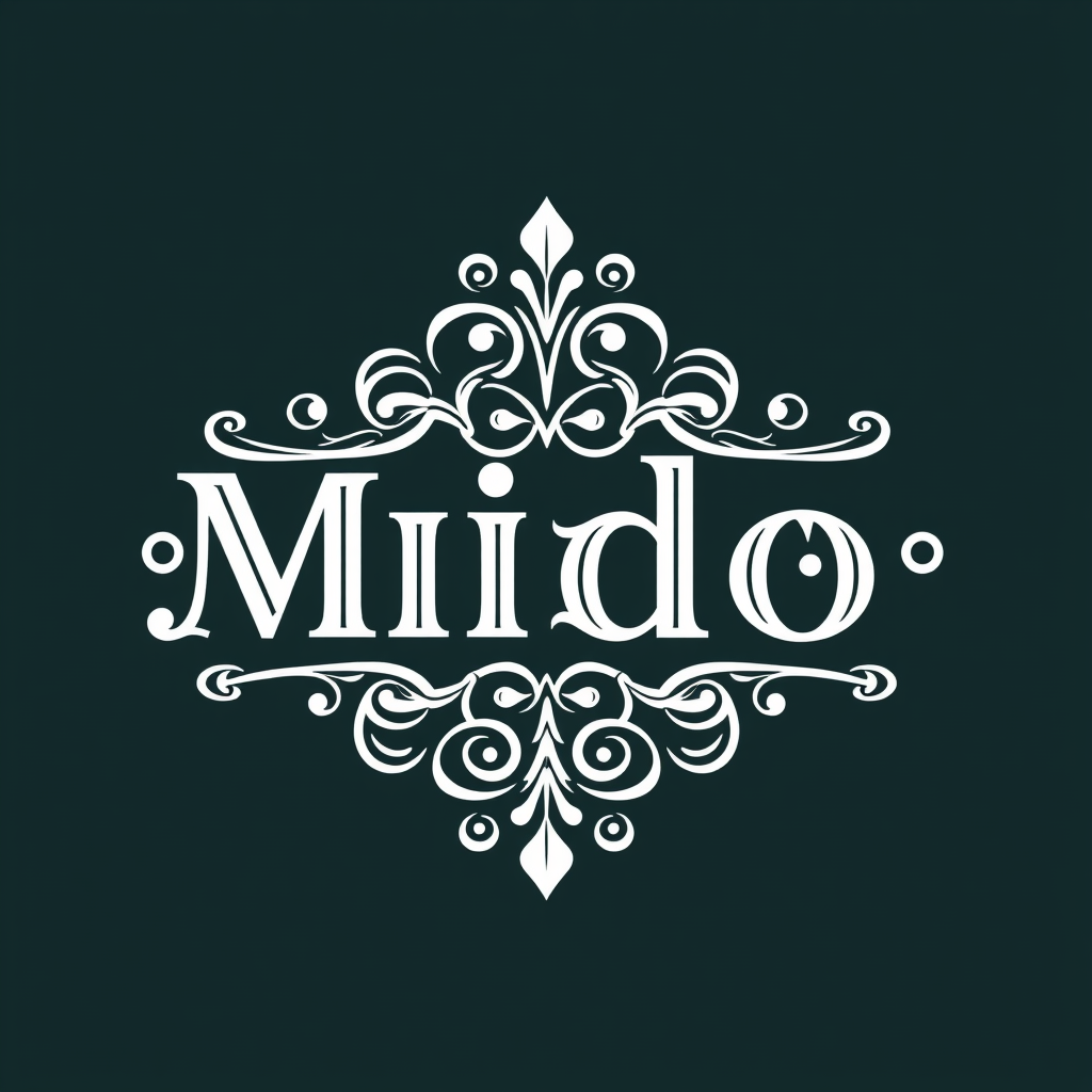تصميم اسم MIDO بزخرفة