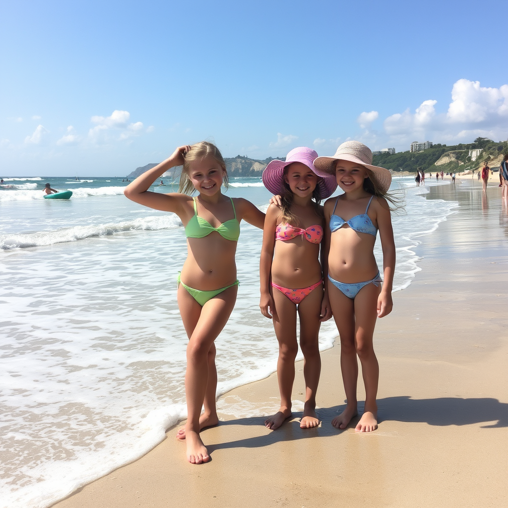 فتيات و فتيا على الشاطئ