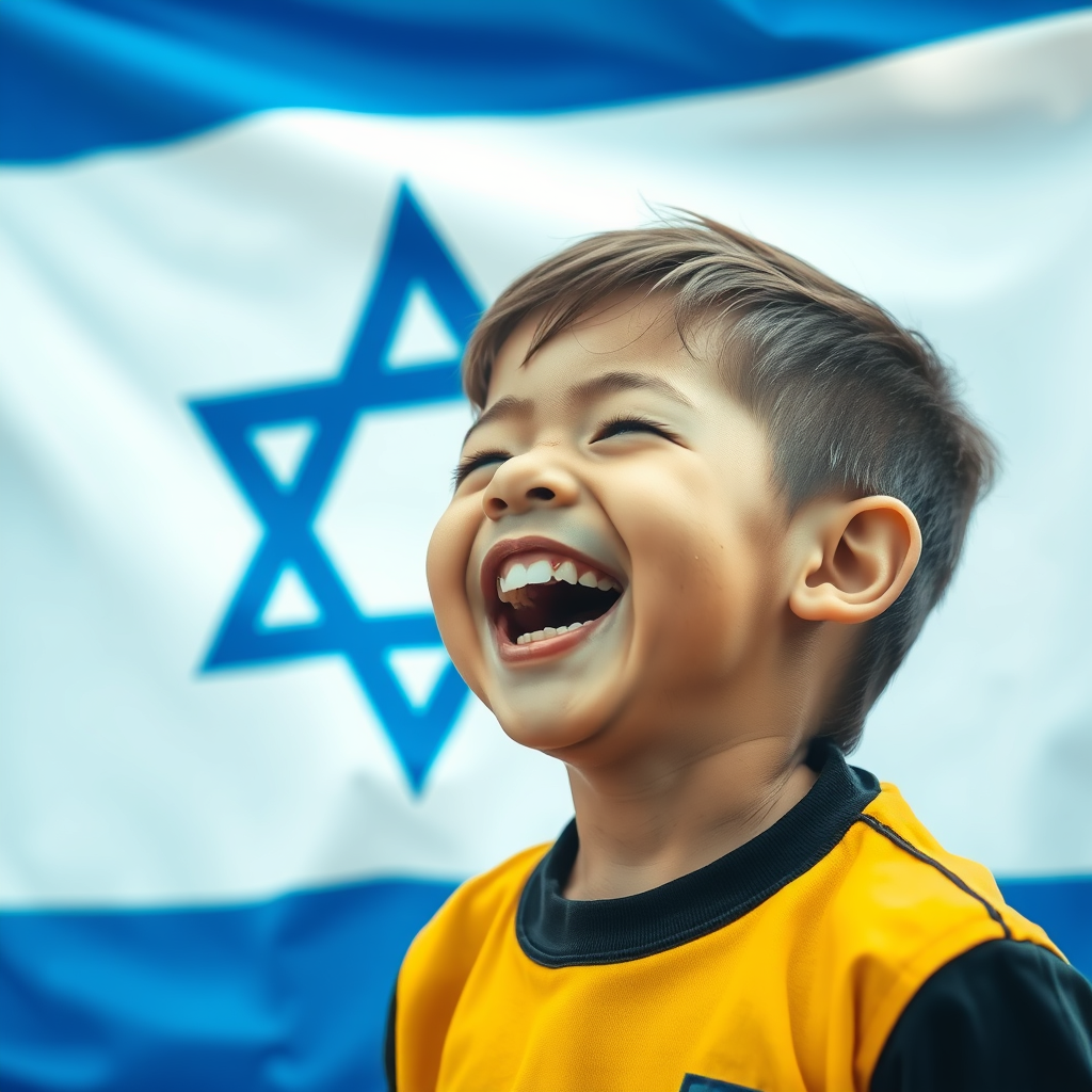 صورة جلب يضحك على علم اسرائيل