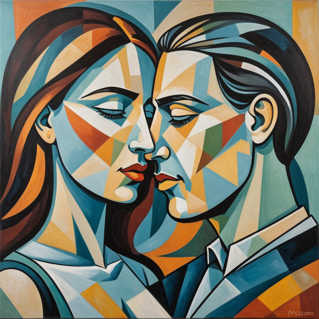 Abstract geometric painting depicting the - Gulf Picasso | بيكاسو الخليج