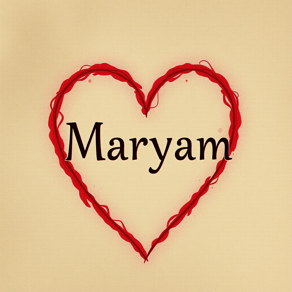 اسم مريم على شكل قلب