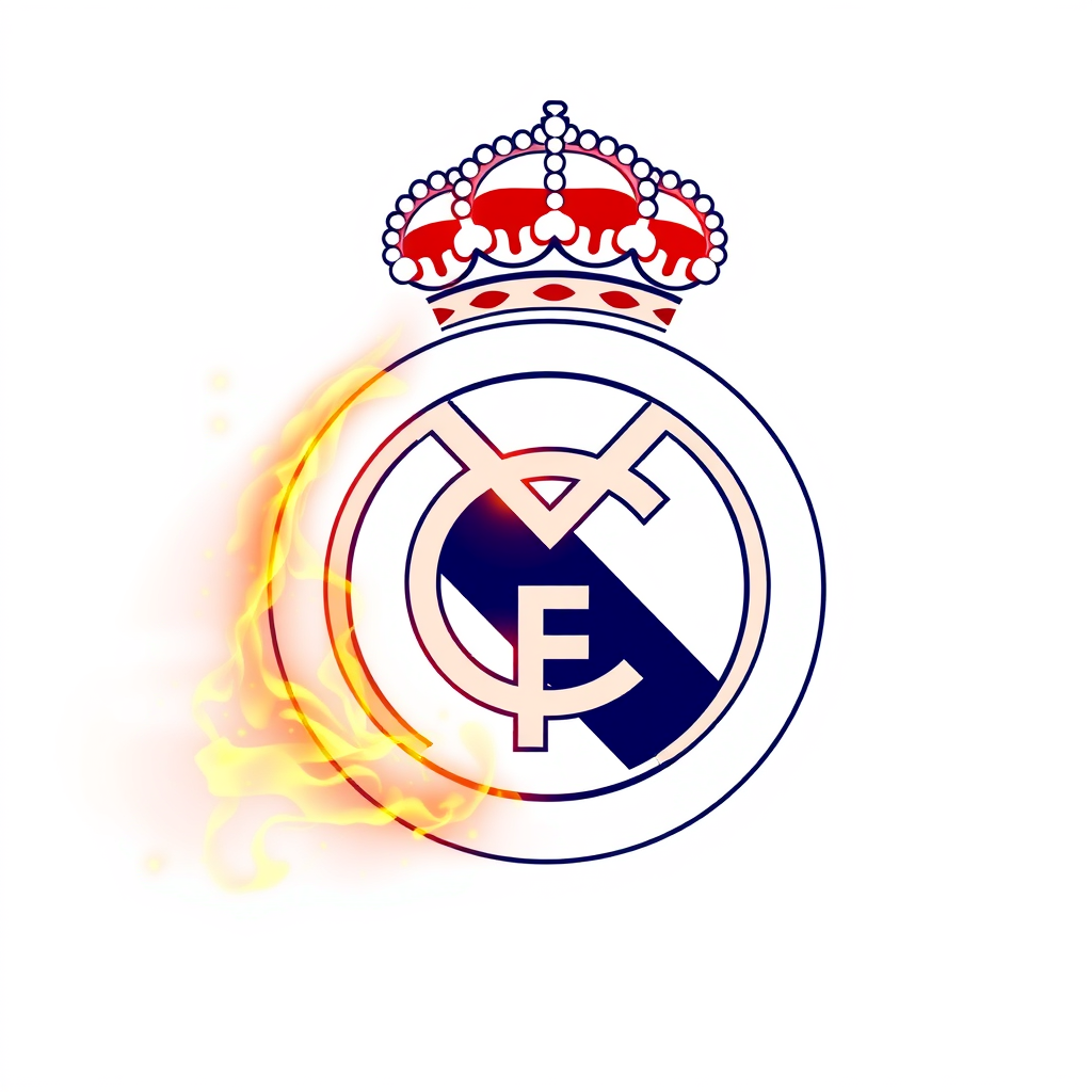 شعار ريال مدريد بالنار
