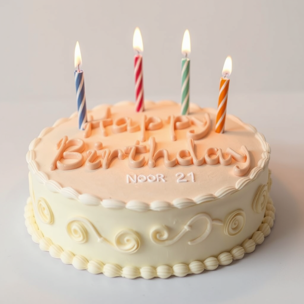 كلمة عيد ميلاد سعيد نور منحوتة على كعكة مناسبات