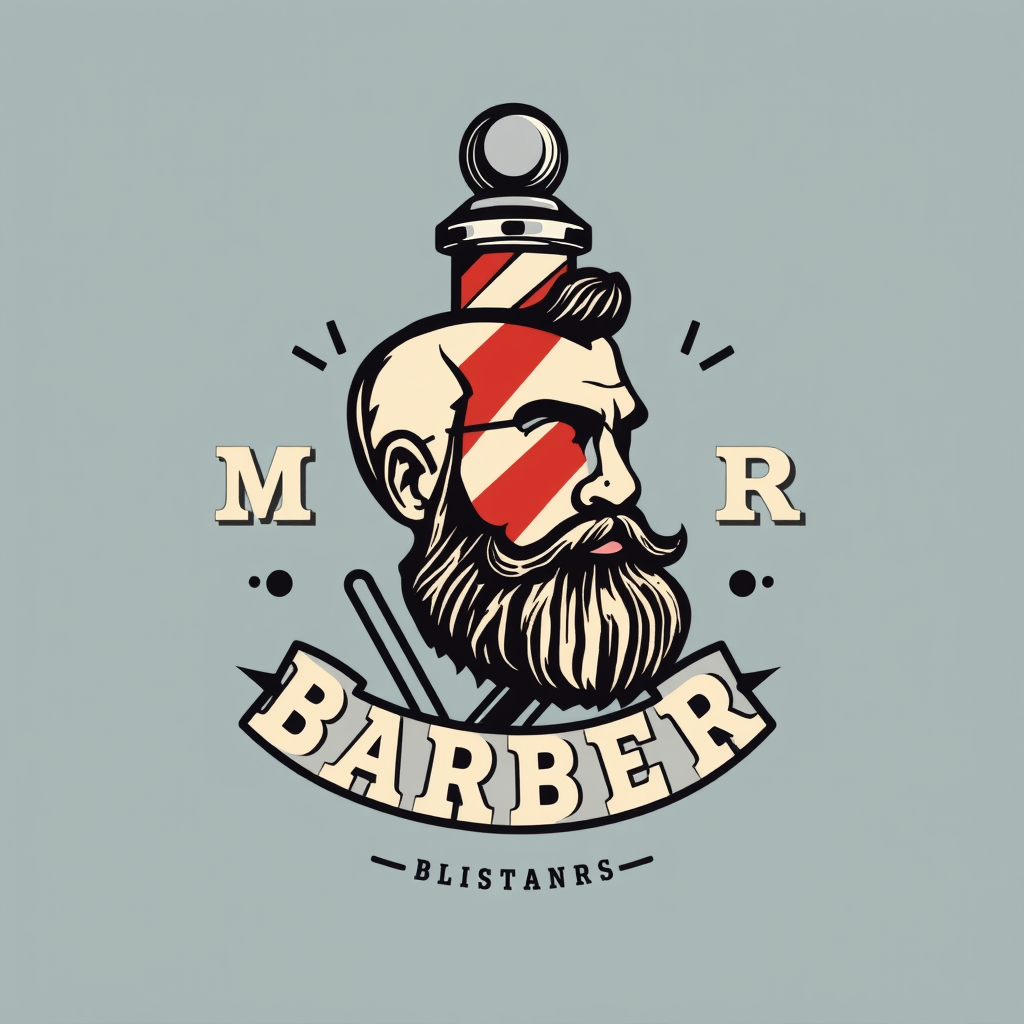شعار حلاق اسمه mi3o barber