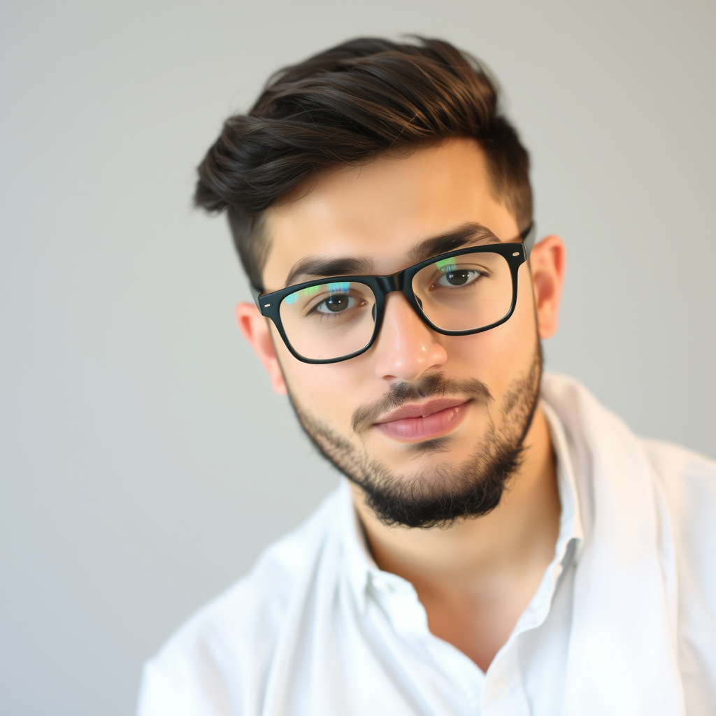 صوره شاب مصرى يرتدى نظاره ولديه دقن خفيفه