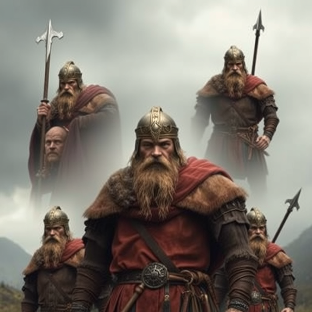 ارسل صورة تحتوي على عدة صور لشخصية رجل من العصور الوسطى من جميع الاتجاهات محارب قديم