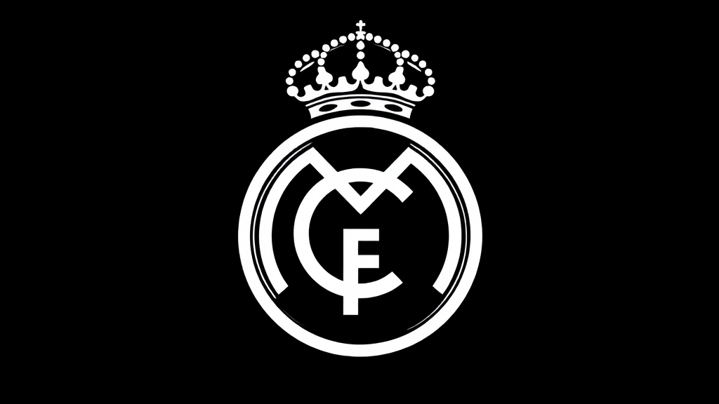شعار لنادي ريال مدريد بخلفية سوداء