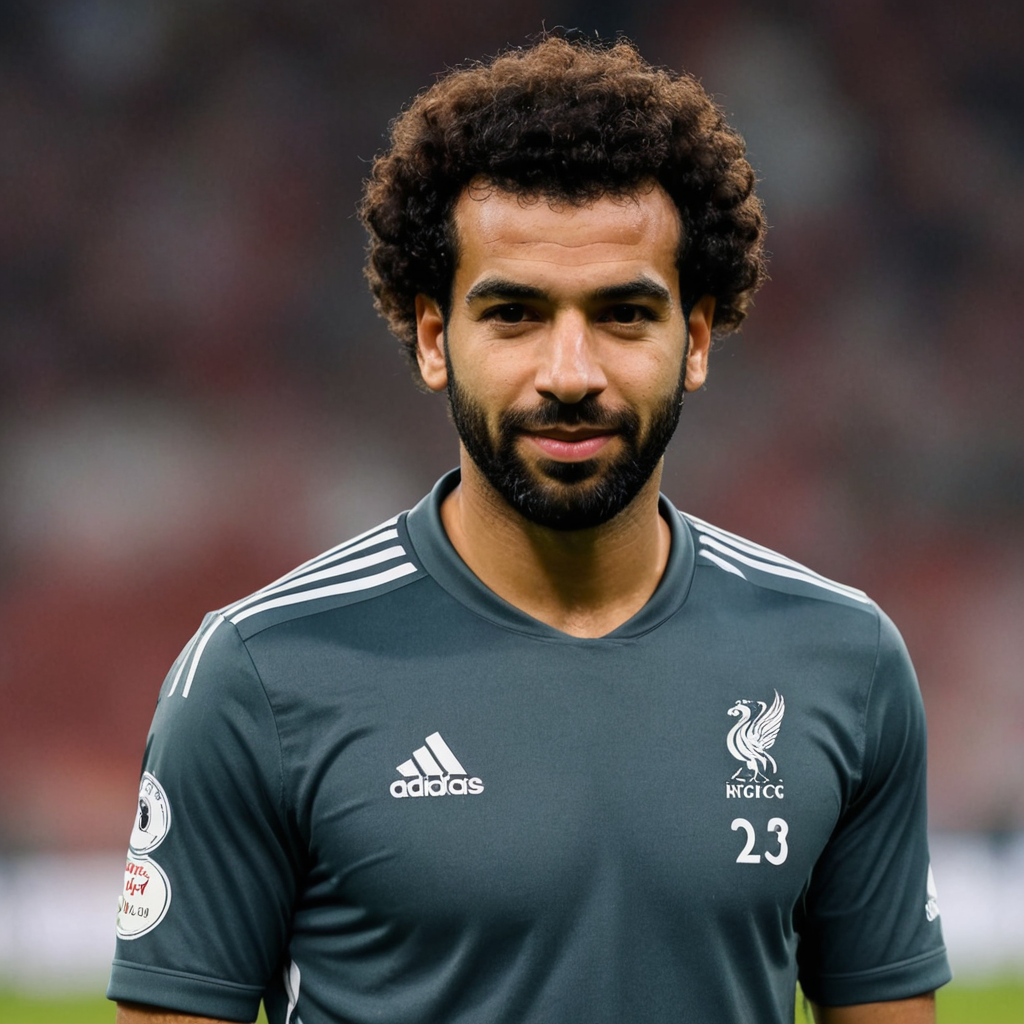 محمد صلاح بعد حلاقه شعر