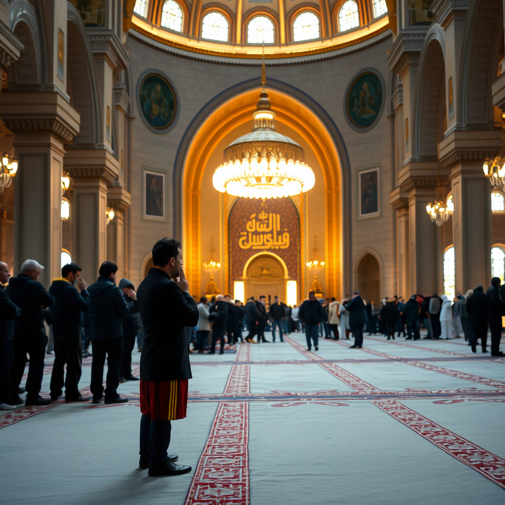 ميسي يصلي بالمسجد الحرام