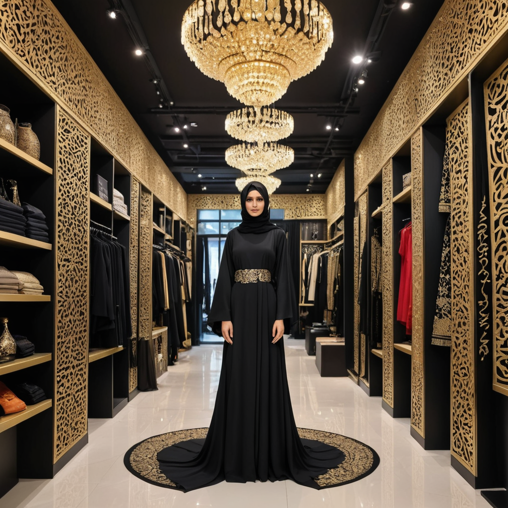 ديكور محل عبايات بتصمم جذاب